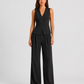 Women's sleeveless tailored waistcoat and wide-leg trousers co-ord set in breathable linen-look fabric with button-front detail and relaxed tailored fit.