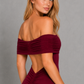 Women’s Off-Shoulder Pleated Maxi Dress for Formal & Evening Wear