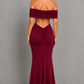Women’s Off-Shoulder Pleated Maxi Dress for Formal & Evening Wear