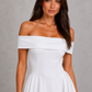 Women’s Off-Shoulder Pleated Midi Dress for Cocktail & Occasion Wear