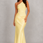 Women’s One-Shoulder Maxi Dress with Satin Skirt for Formal & Evening Wear