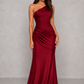 Women’s One-Shoulder Maxi Dress with Satin Skirt for Formal & Evening Wear