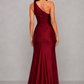 Women’s One-Shoulder Maxi Dress with Satin Skirt for Formal & Evening Wear