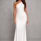 Women’s One-Shoulder Maxi Dress with Satin Skirt for Formal & Evening Wear