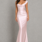 Women’s One-Shoulder Satin Maxi Dress with Corset Bodice for Formal & Evening Wear