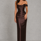Women’s One-Shoulder Satin Maxi Dress with Corset Bodice for Formal & Evening Wear