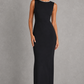 Women’s Pearl Trim Midaxi Dress with Statement Bow for Formal & Evening Wear