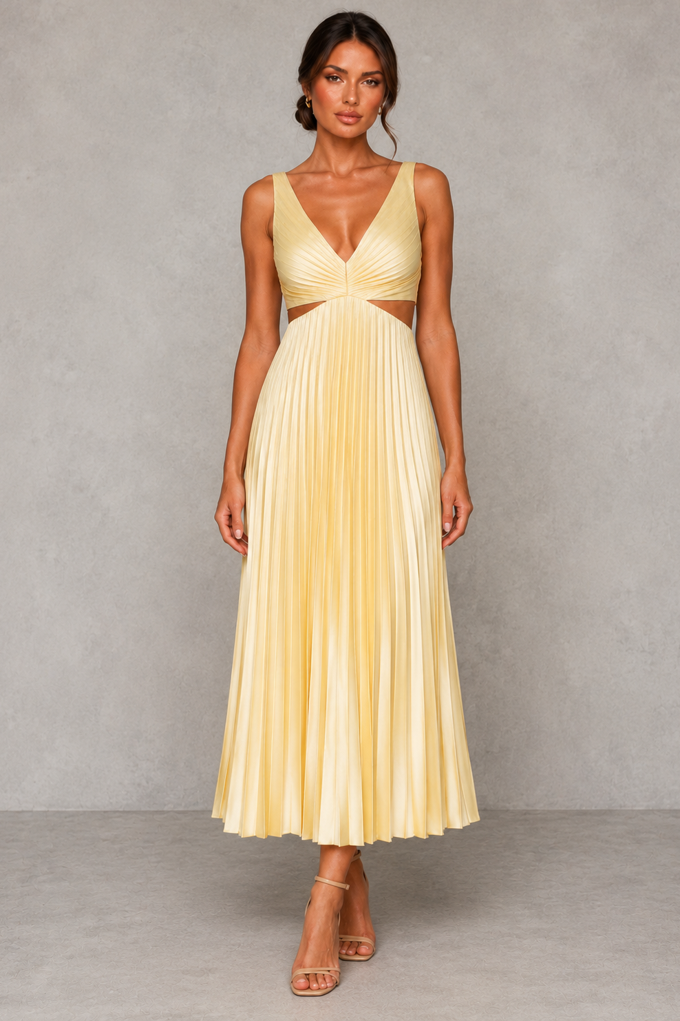 Women’s Pleated Midi Dress for Elegant Day & Occasion Wear