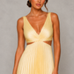 Women’s Pleated Midi Dress for Elegant Day & Occasion Wear
