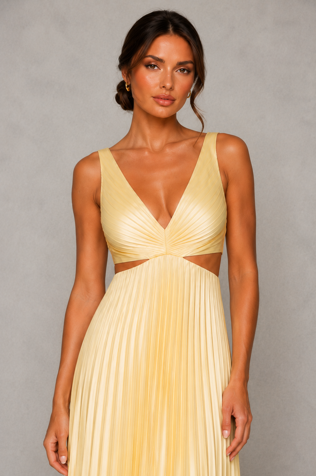 Women’s Pleated Midi Dress for Elegant Day & Occasion Wear