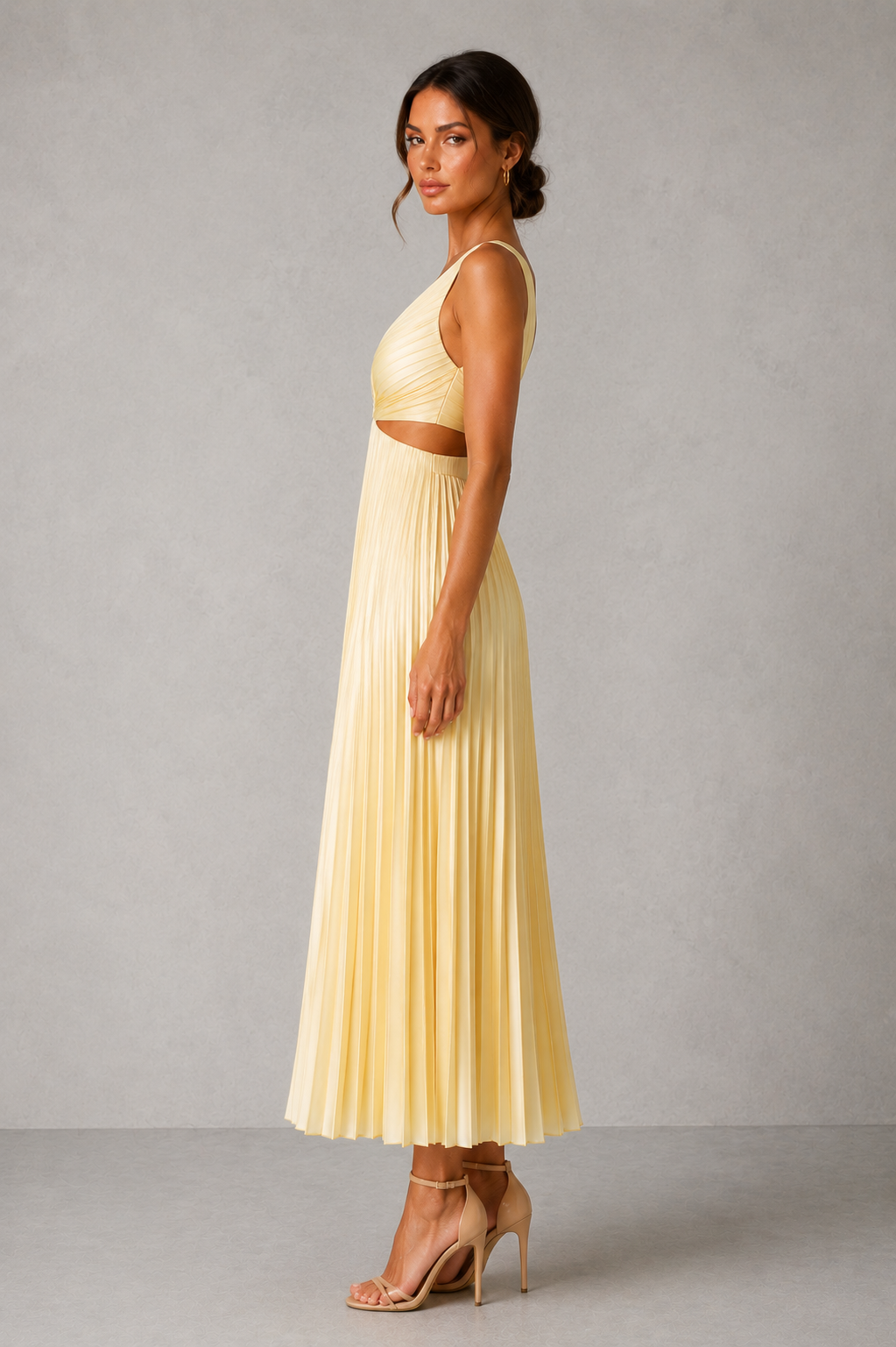 Women’s Pleated Midi Dress for Elegant Day & Occasion Wear