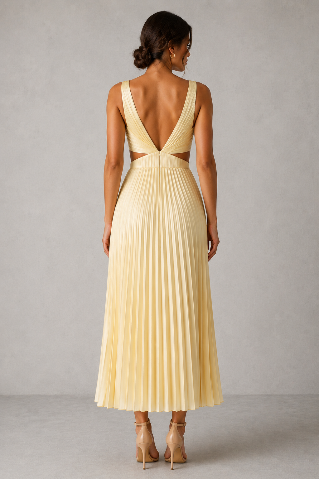 Women’s Pleated Midi Dress for Elegant Day & Occasion Wear