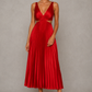 Women’s Pleated Midi Dress for Elegant Day & Occasion Wear