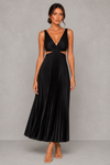 Women's Pleated Midi Dress – Black