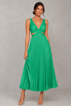 Women's Pleated Midi Dress – Green
