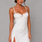Women’s Satin Mini Dress with Lace Bust Detail for Party & Evening Wear