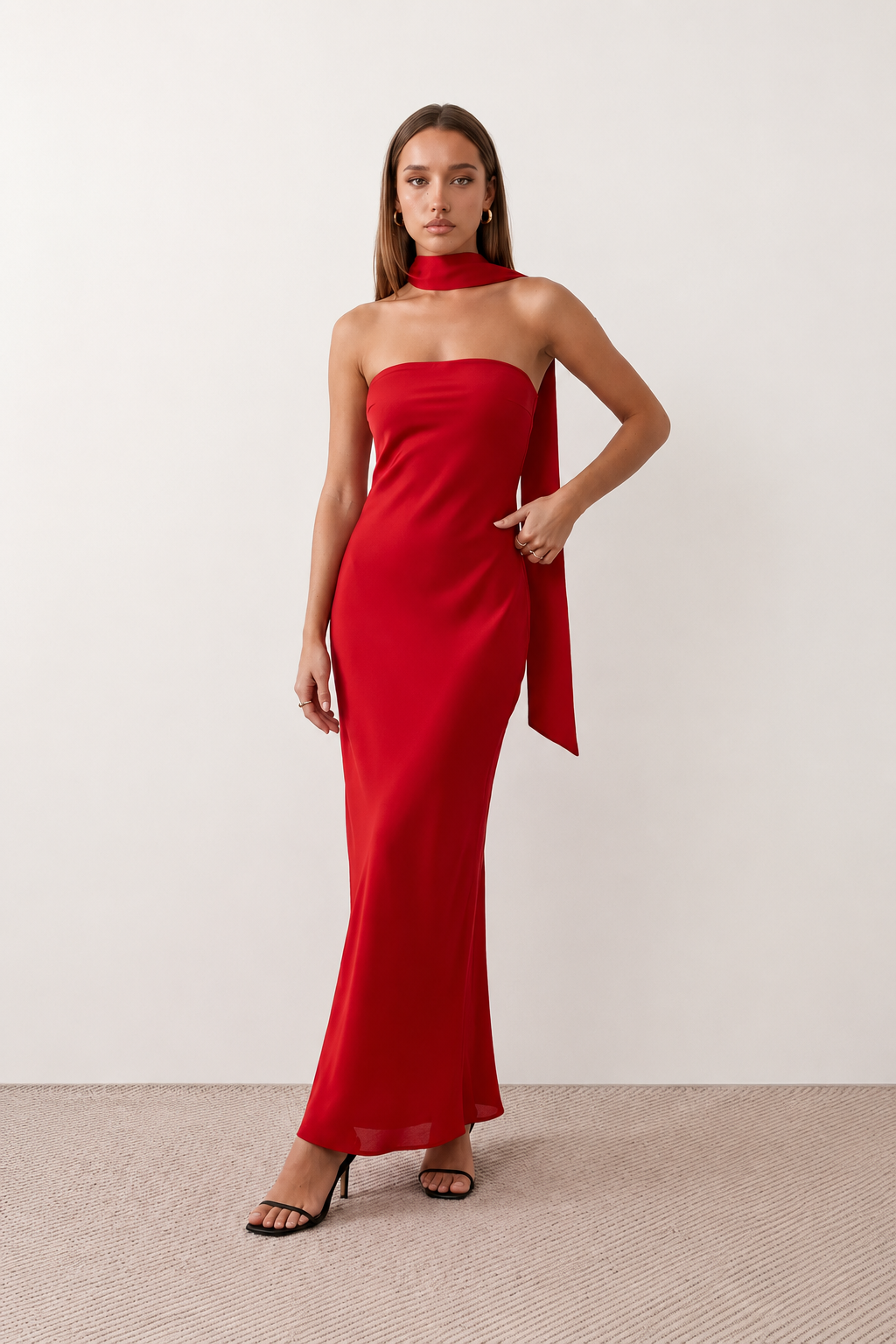 Women's Satin Strapless Maxi Dress for Weddings, Proms & Evening Occasions