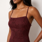 Women's Selene floral jacquard maxi dress featuring a square neckline, cross-back spaghetti straps, adjustable lace-up corset back, flowing A-line silhouette and floor-length hem, ideal for weddings, proms and formal occasions.