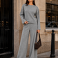Women’s Soft Lounge Co-Ord Set with Fitted Top & Wide-Leg Trousers