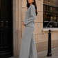 Women’s Soft Lounge Co-Ord Set with Fitted Top & Wide-Leg Trousers