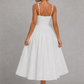 Women's Corset Midi Dress - Square Neck Wedding Guest Fit & Flare