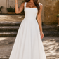 Women’s Square Neck A-Line Midi Dress for Work & Occasion Wear