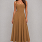 Women’s Square Neck A-Line Midi Dress for Work & Occasion Wear