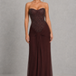 Women’s Strapless Embellished Maxi Dress with Draped Jersey Skirt for Formal & Evening Wear