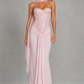Women’s Strapless Embellished Maxi Dress with Draped Jersey Skirt for Formal & Evening Wear
