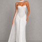 Women’s Strapless Embellished Maxi Dress with Draped Jersey Skirt for Formal & Evening Wear
