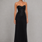 Women’s Strapless Embellished Maxi Dress with Draped Jersey Skirt for Formal & Evening Wear
