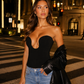 Women’s Strapless Plunge Bustier Top for Party & Evening Wear