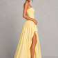 Women’s Strapless Puffball Maxi Dress with Lace-Up Back for Formal & Evening Wear