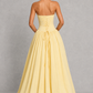 Women’s Strapless Puffball Maxi Dress with Lace-Up Back for Formal & Evening Wear