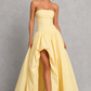 Women’s Strapless Puffball Maxi Dress with Lace-Up Back for Formal & Evening Wear