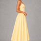 Women’s Sweetheart Godet Midi Dress with Lace-Up Back