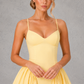 Women’s Sweetheart Godet Midi Dress with Lace-Up Back