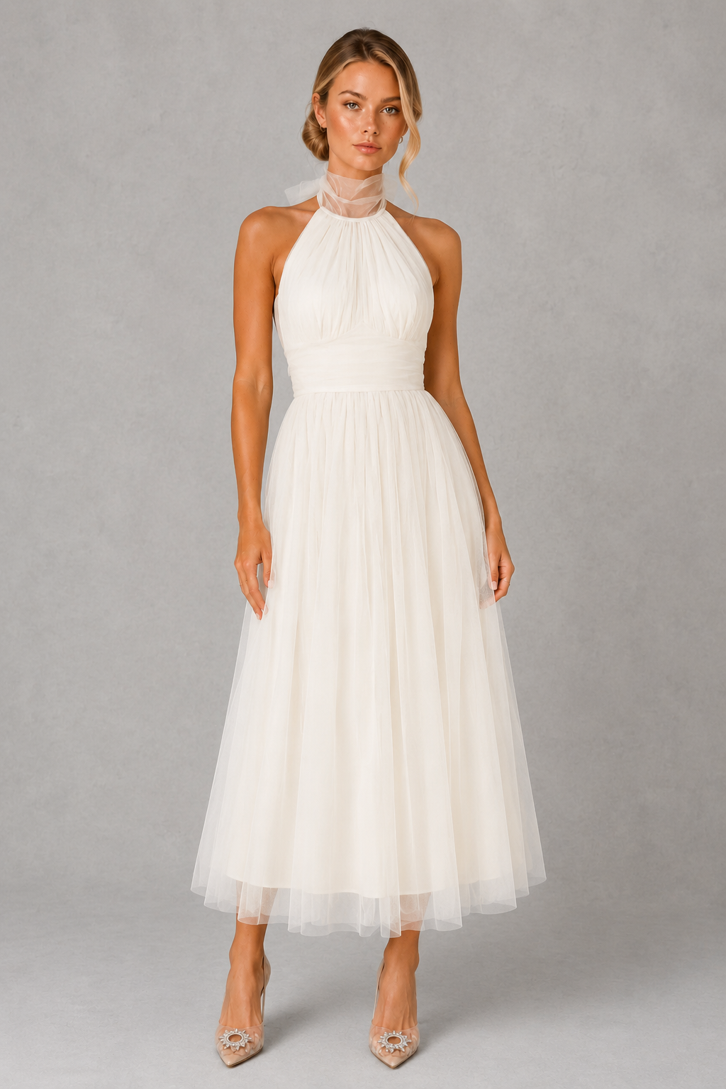 Women’s Tulle Maxi Dress for Wedding Party & Formal Occasion Wear