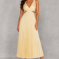 Women’s V-Neck Pleated Midi Dress – By Hayley