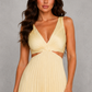Women’s V-Neck Pleated Midi Dress – By Hayley