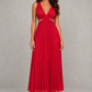 Women’s V-Neck Pleated Midi Dress – By Hayley