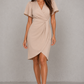Women’s Wrap Midi Dress with V-Neck for Evening & Occasion Wear