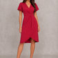 Women’s Wrap Midi Dress with V-Neck for Evening & Occasion Wear