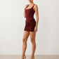 Women's Sequin Corset Mini Dress - Basque Waist Cocktail Party Dress