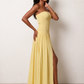 Women's Strapless Smocked Maxi Dress for Wedding Guests & Summer Occasion Wear