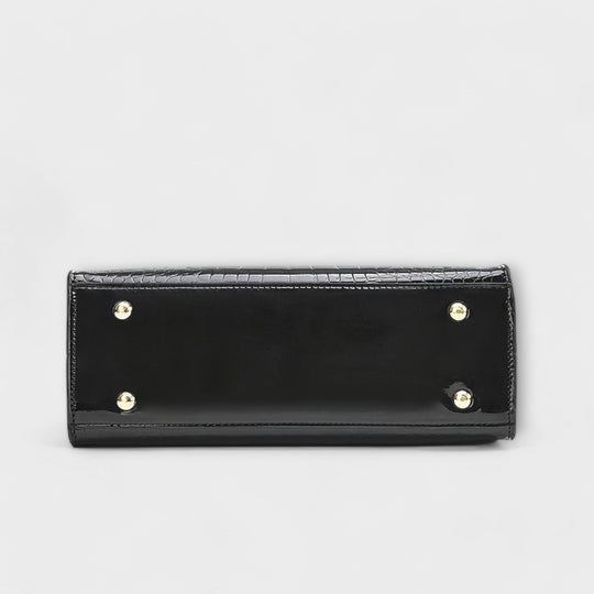 Aralune -  Shiny crocodile print handbag