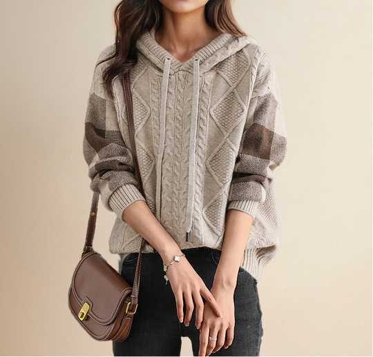 Emily | Cable Knit Hoodie Sweater