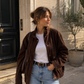 SculpStore Urban Muse women's slim autumn jacket with oversized pockets and elegant street-chic styling.