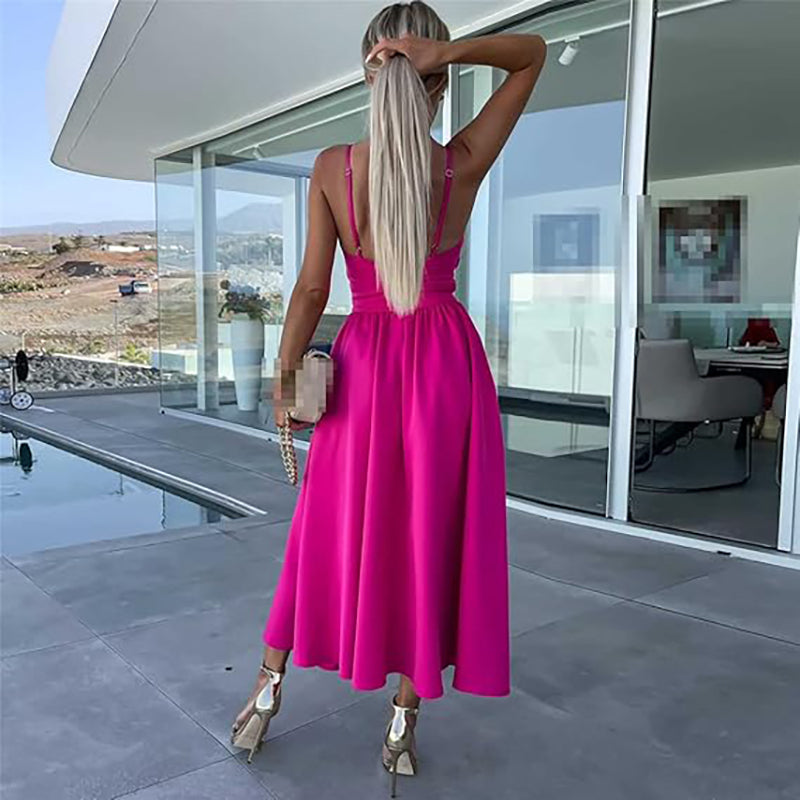 Célestine™ – Spaghetti Strap Dress with High Slit