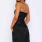 Black Lace Bustier Top – Strapless Corset Top for Going Out & Date Nights